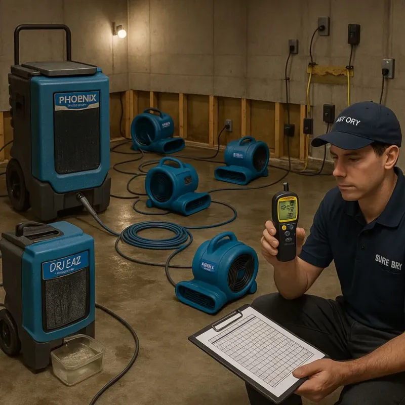 Structural Drying and Dehumidification process in East Sandwich, MA